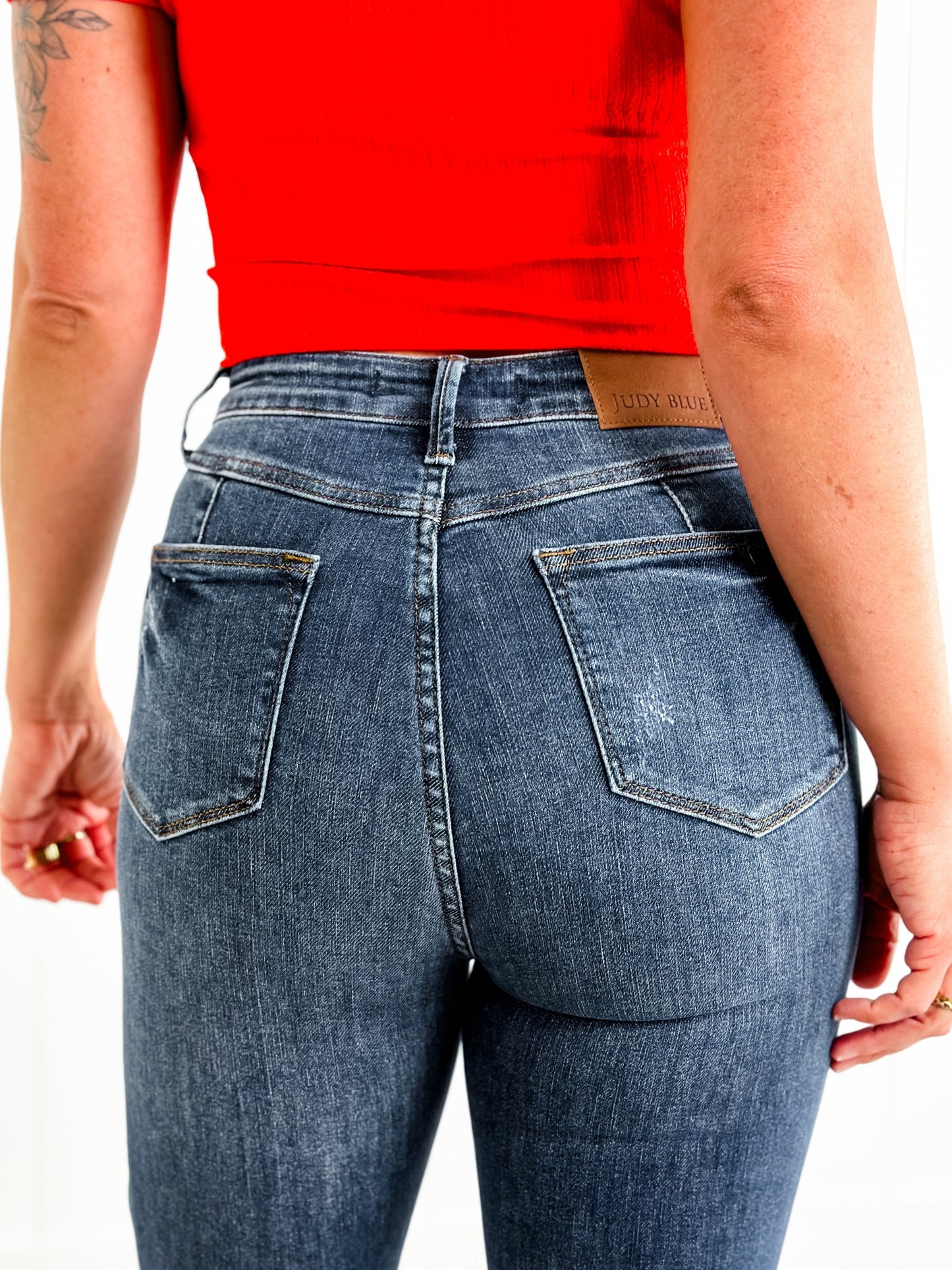 Judy Blue Skinny Minnie Dark Wash High Rise Tummy Control Top Skinny Jeans