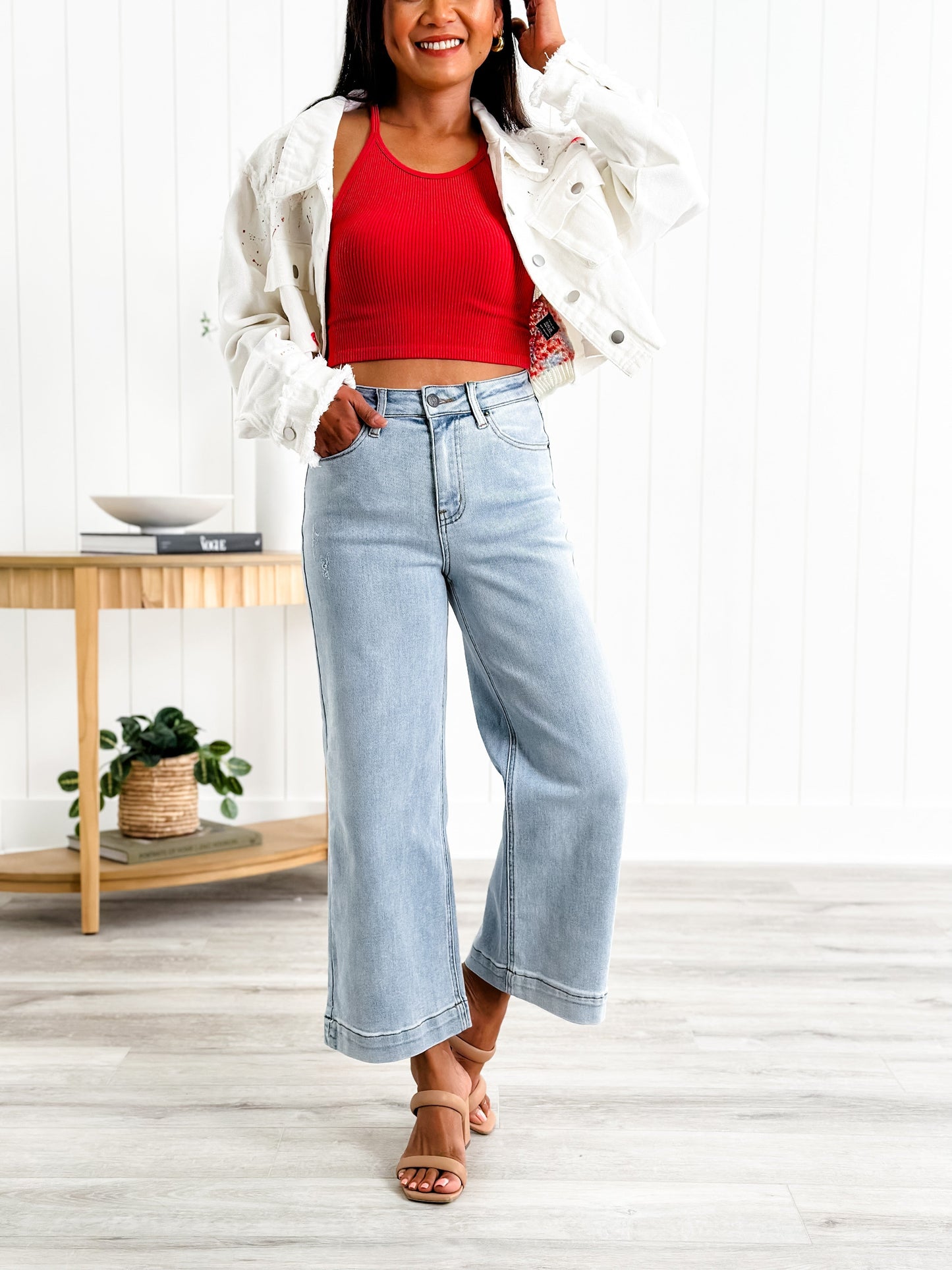 Risen The Essential Wide Leg Crop Jeans