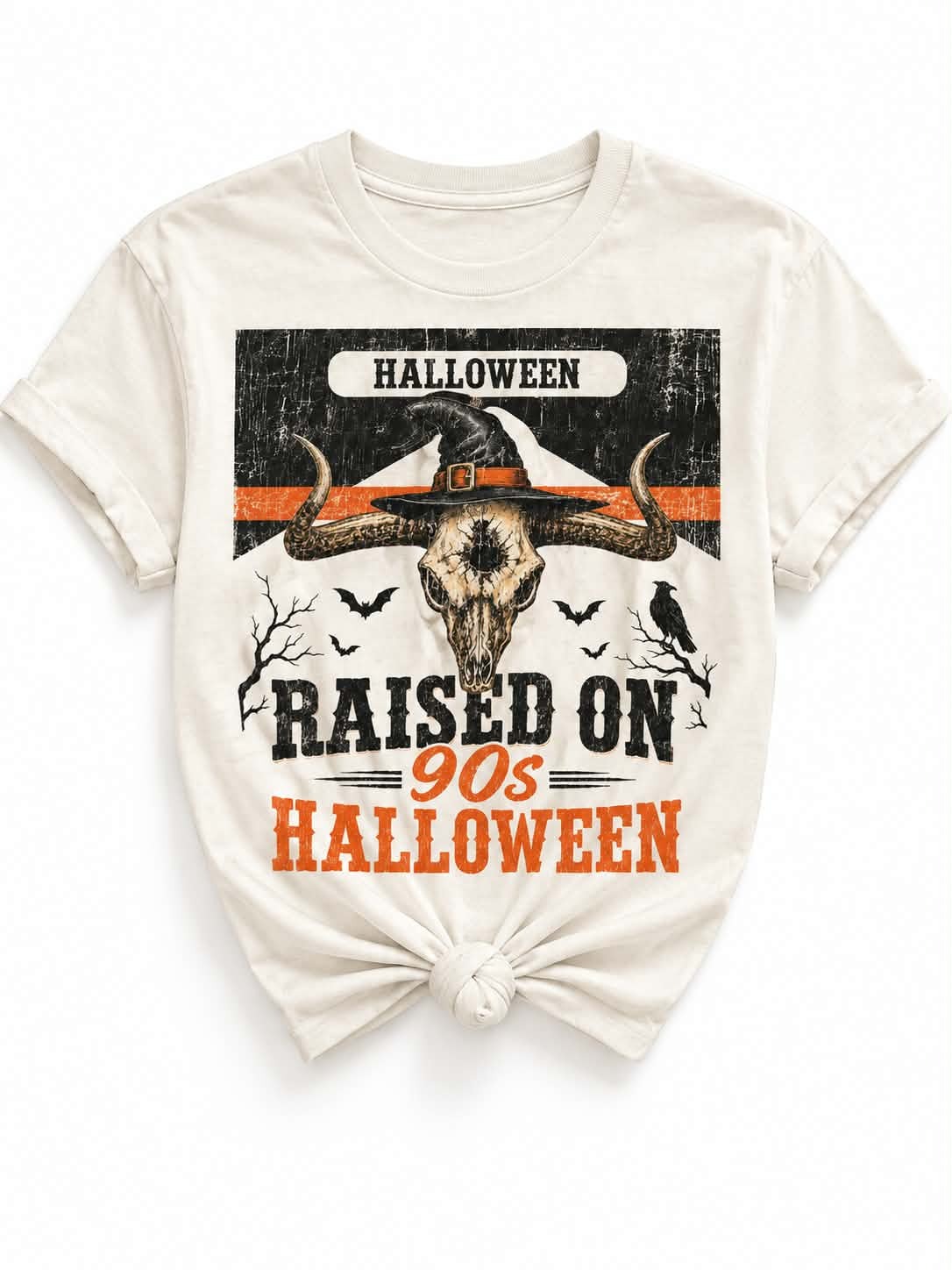 Plus/Reg Short Sleeve "Raised on 90s Halloween" Graphic Tee