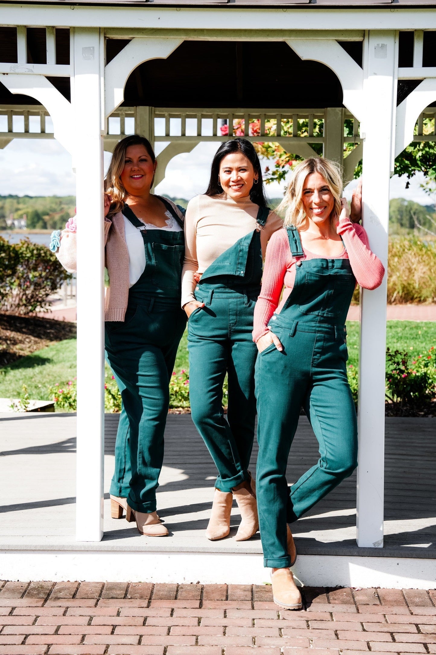 Judy Blue High Rise Teal Double Cuffed Boyfriend Overalls