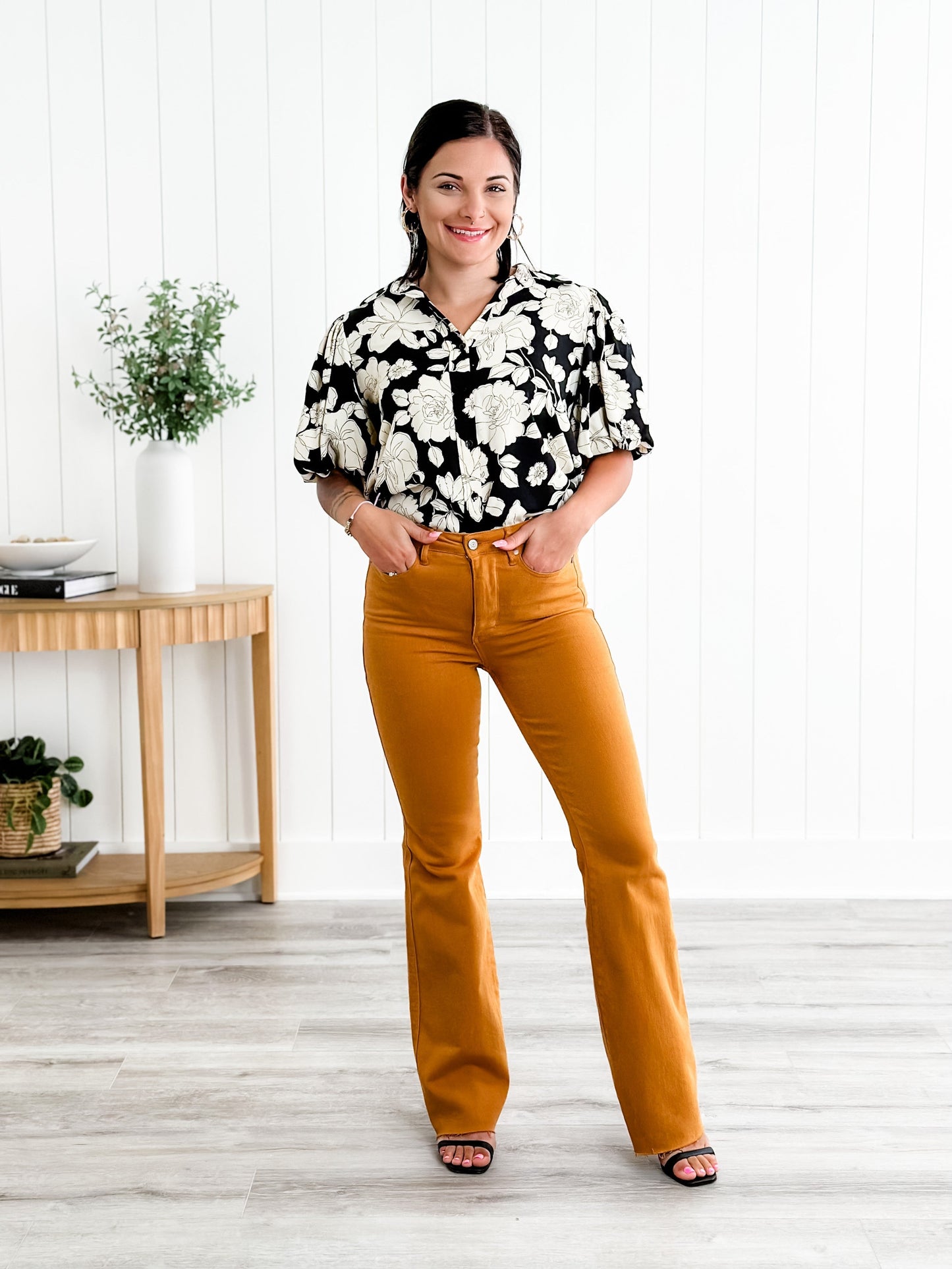Judy Blue Goldilocks Marigold High Rise Tummy Control Flare Jeans