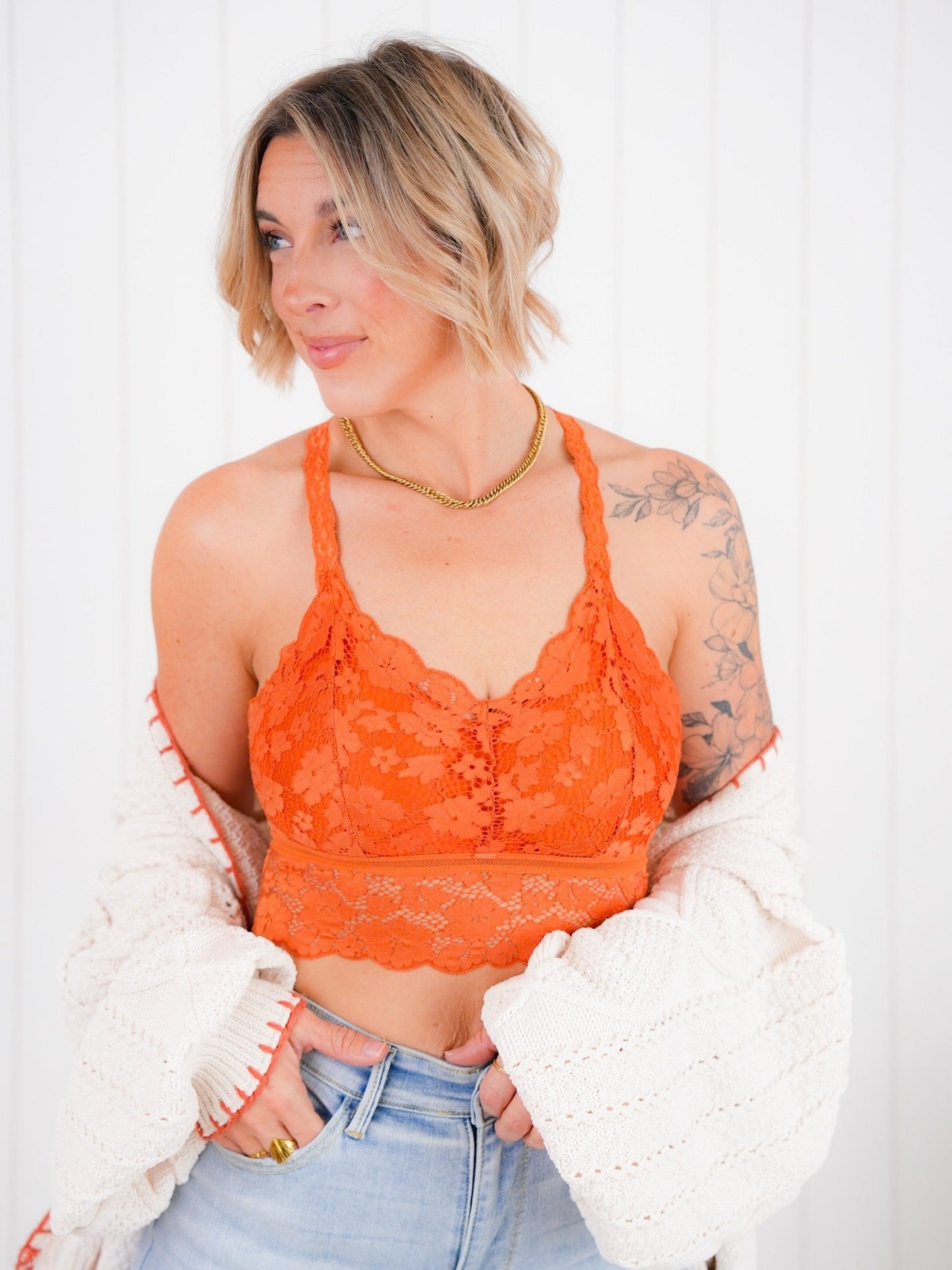 Restocks!! Plus/Reg Lace Racerback Bralette With Adjustable Straps (Multiple Colors)