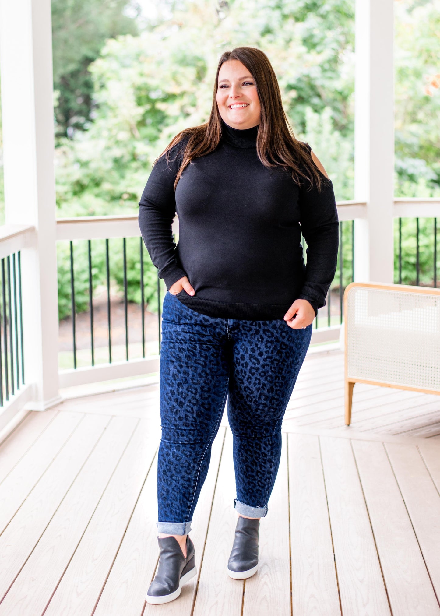 Judy Blue Denim Leopard Print Skinny Jeans