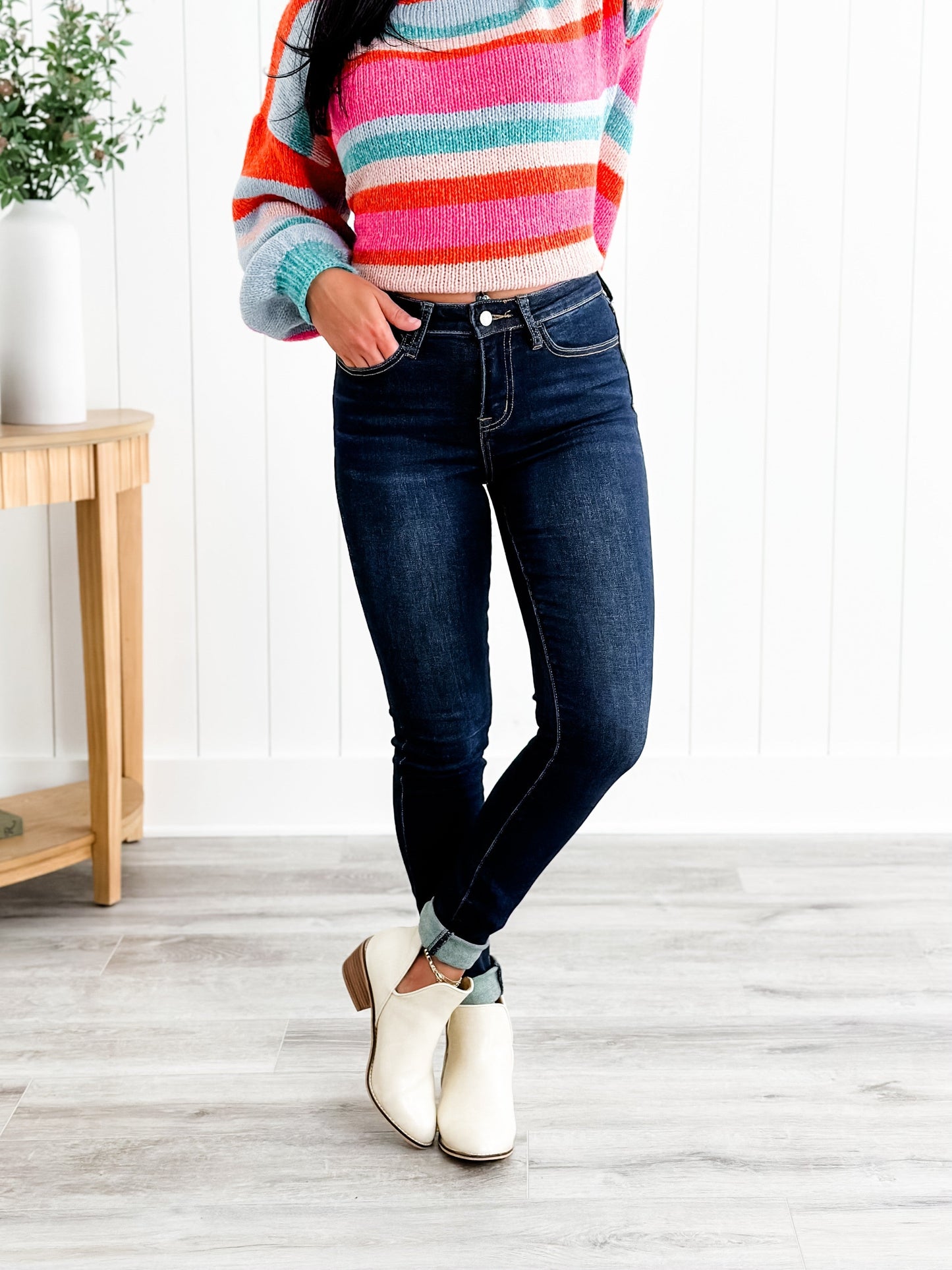 Lovervet High Rise Dark Wash Non Distressed Skinny Jeans