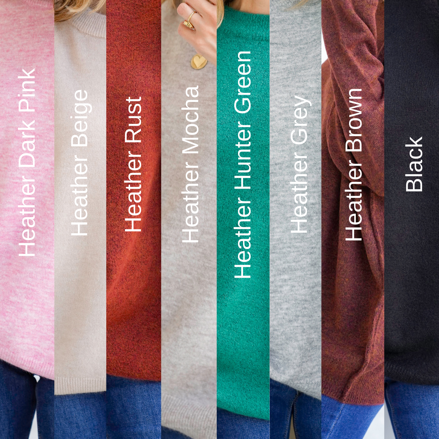 Door Buster! Zenana Oversized Round Neck Raw Seam Melange Sweater