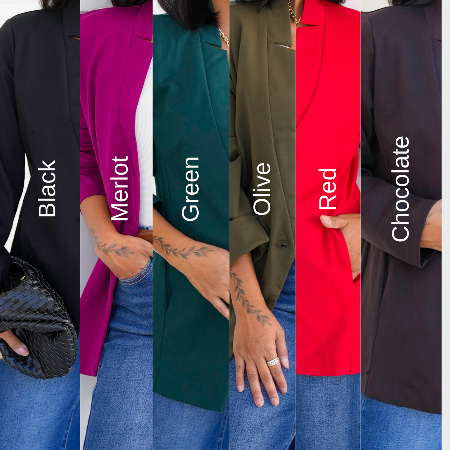 Door Buster! Plus/Reg Solid Long Sleeve Fitted Blazer