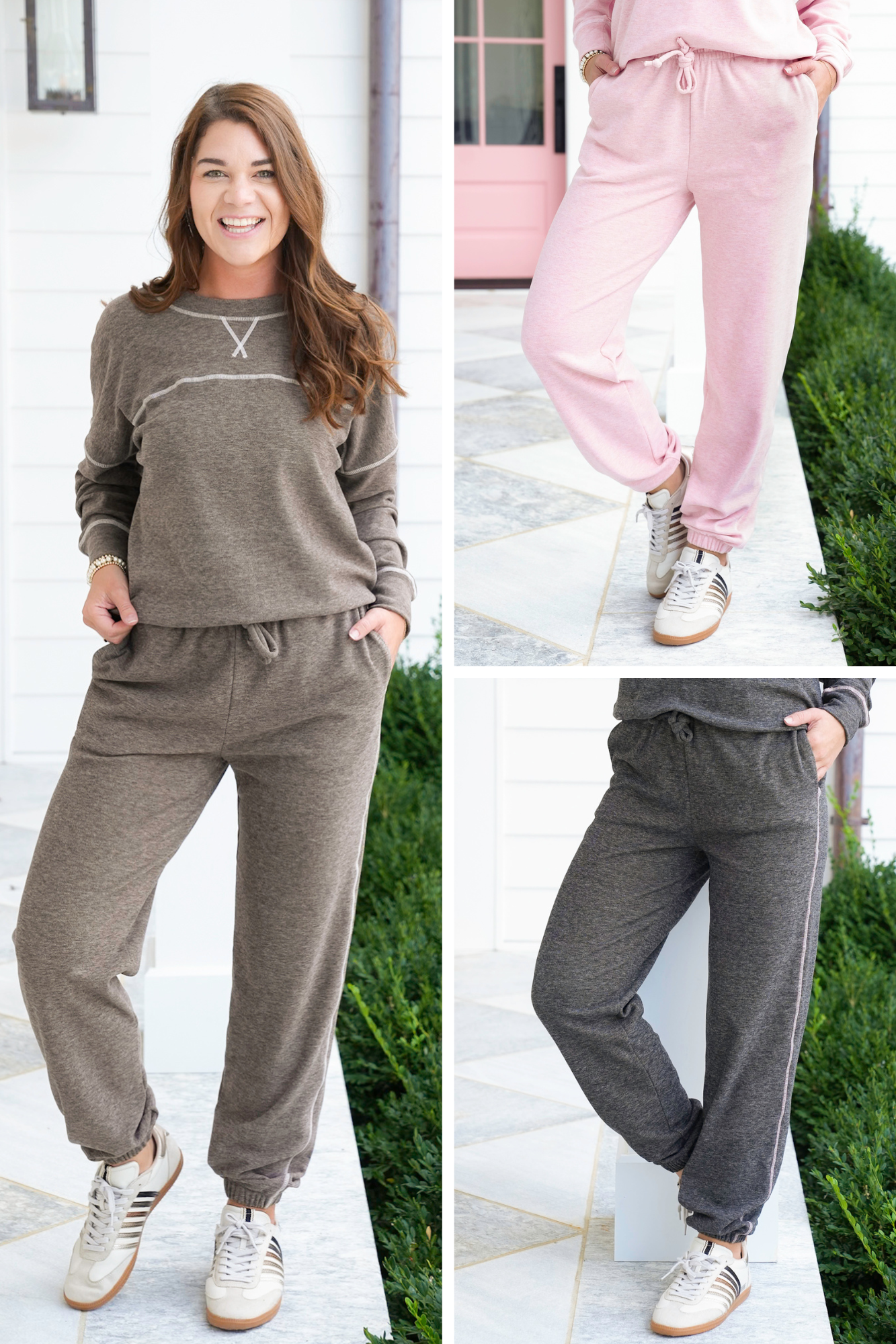 Heathered Elastic Waist Joggers