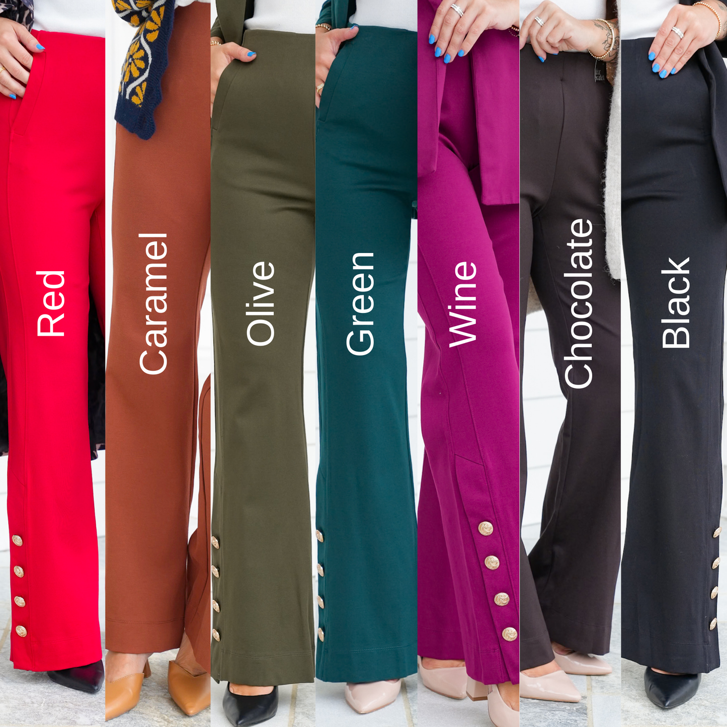 Door Buster! Plus/Reg Magic Stretch Pull-On Pants with Button Detail