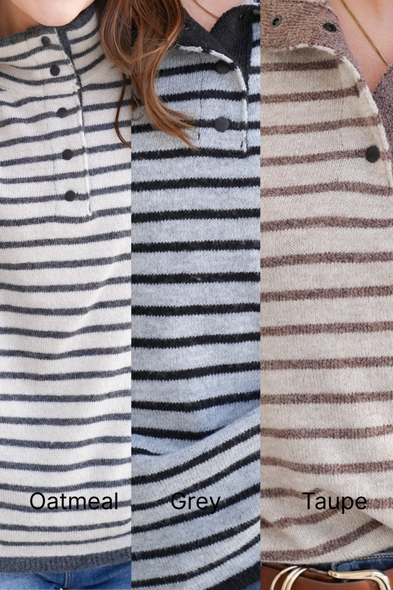 Stripe Long Sleeve Button Up Sweater
