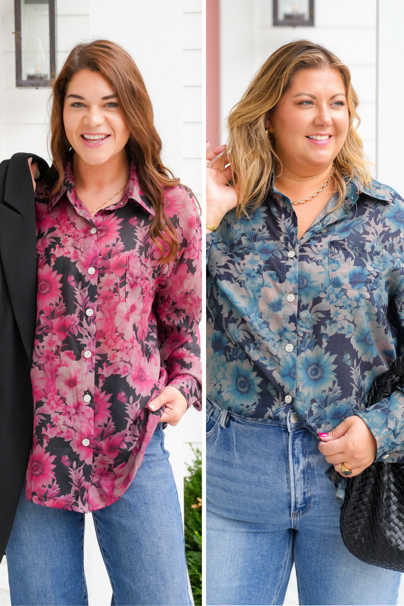 POL Floral Long Sleeve Button Down Top