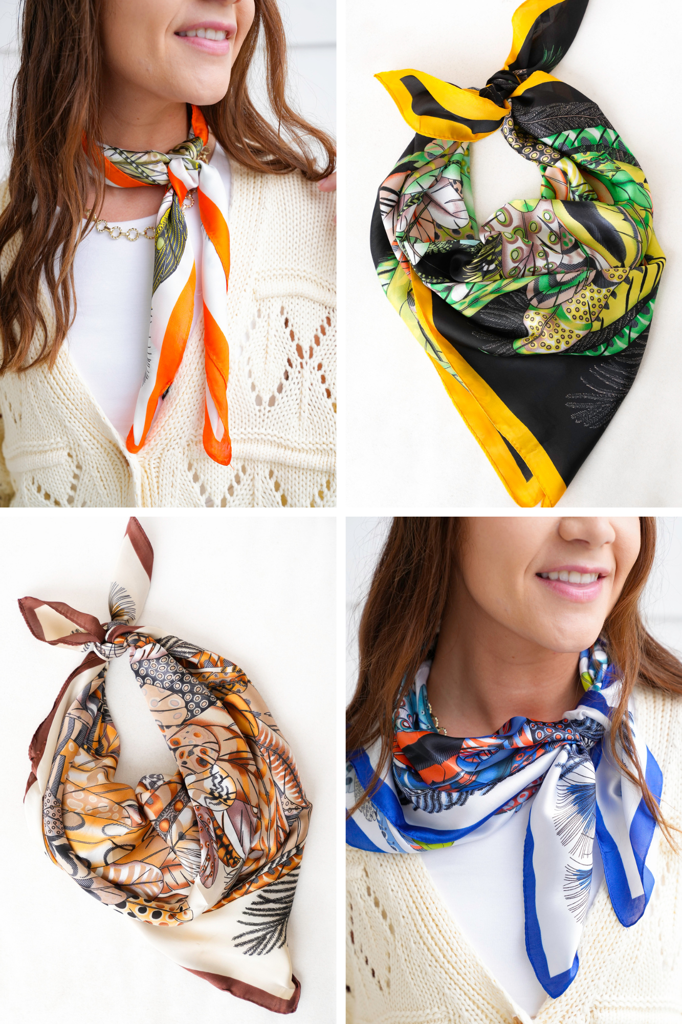 German Fuentes Feather Design Small Scarf