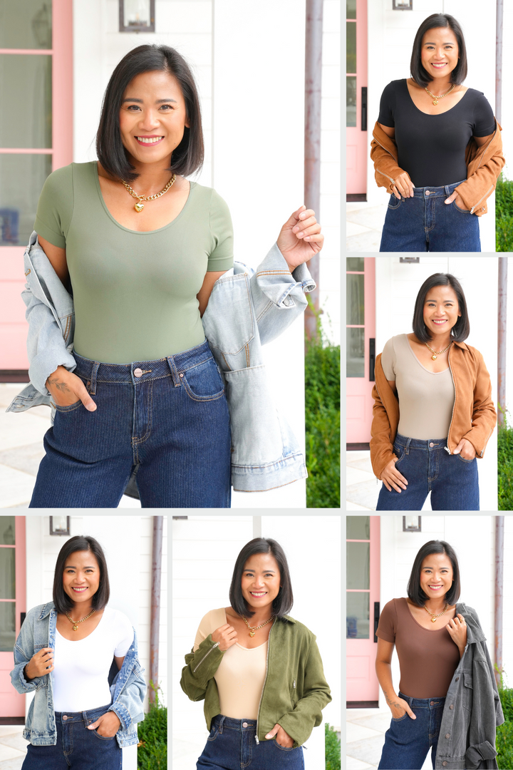 Restock! Door Buster! Plus/Reg Solid Short Sleeve Reversible Bodysuit
