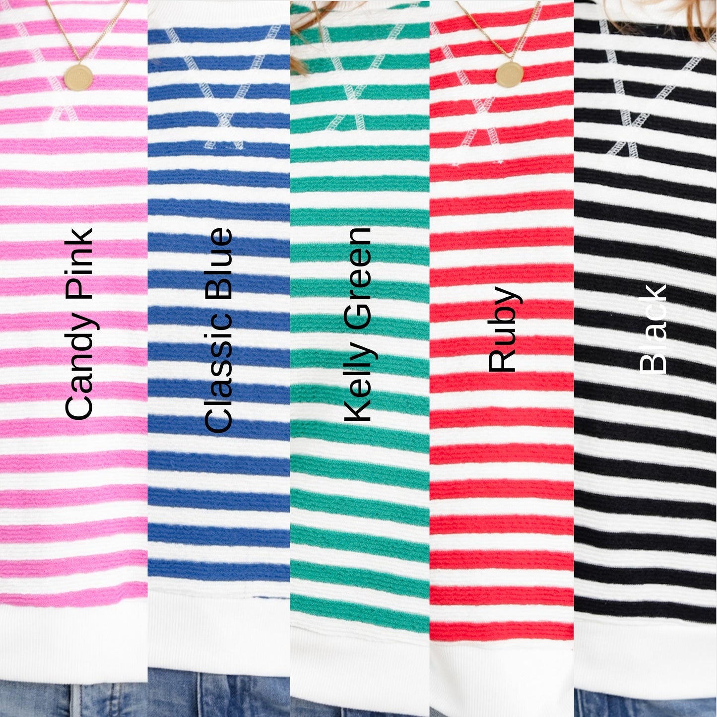 Door Buster! Zenana Textured Striped Pullover