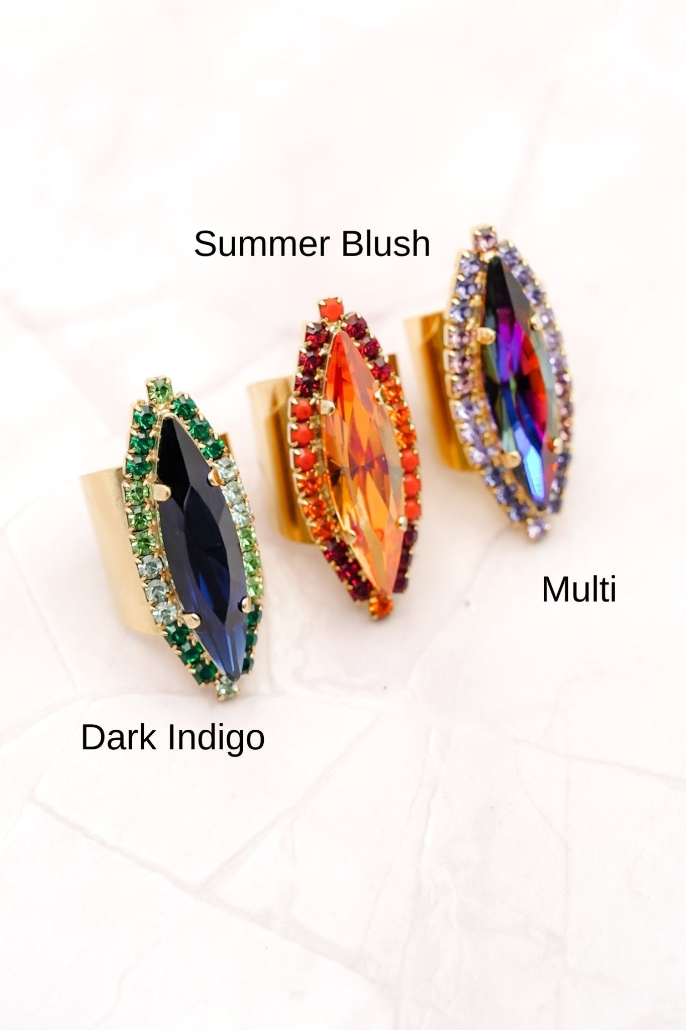TOVA Alyssa Crystal Paved Ring - Freckled Poppy
