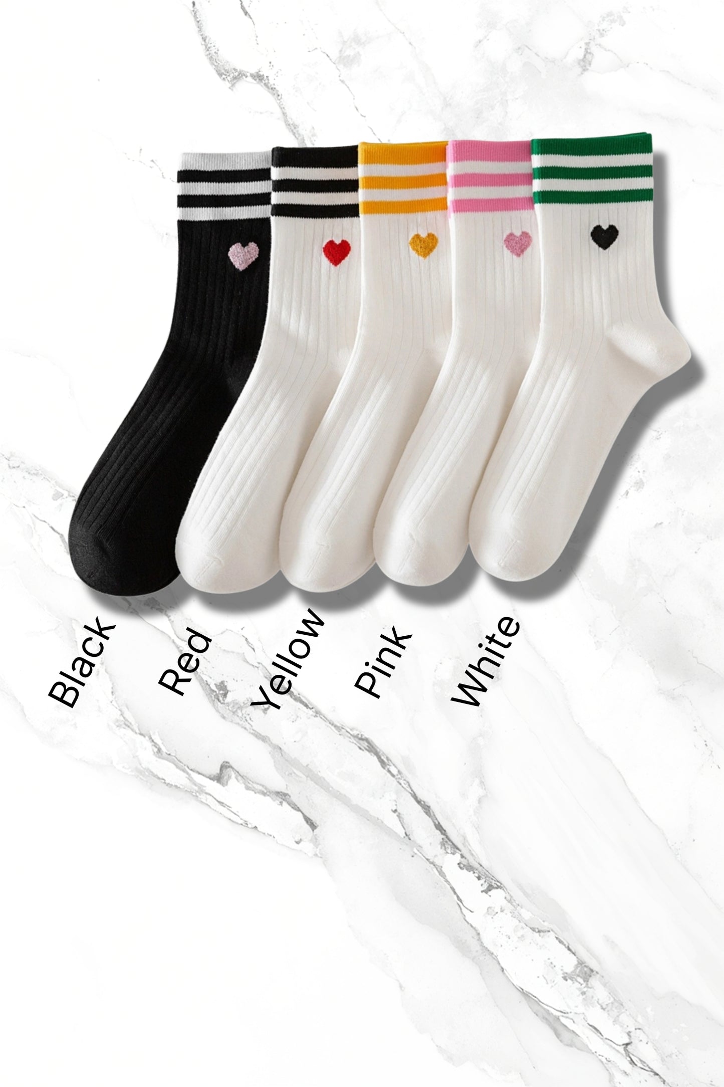 Double Stripe Print Crew Socks