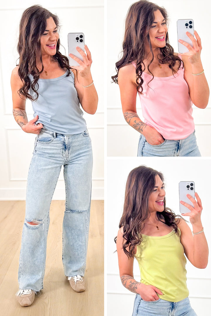 Solid Color Knit Cami Top