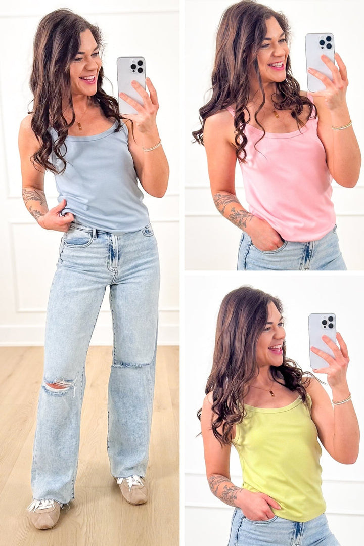 Solid Color Knit Cami Top - Freckled Poppy