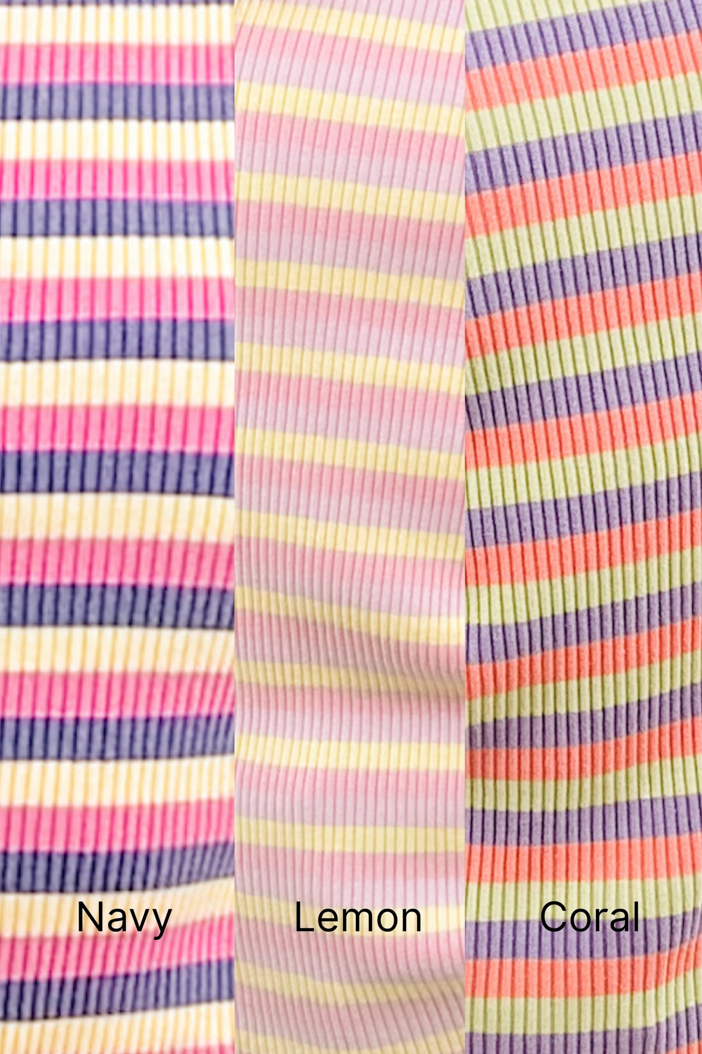 Stripe Ribbed Ruffle Wing Sleeve Top