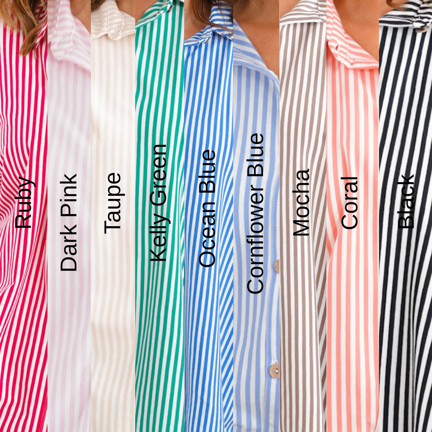 Door Buster! Zenana Oversized Stripe Button Down Shirts