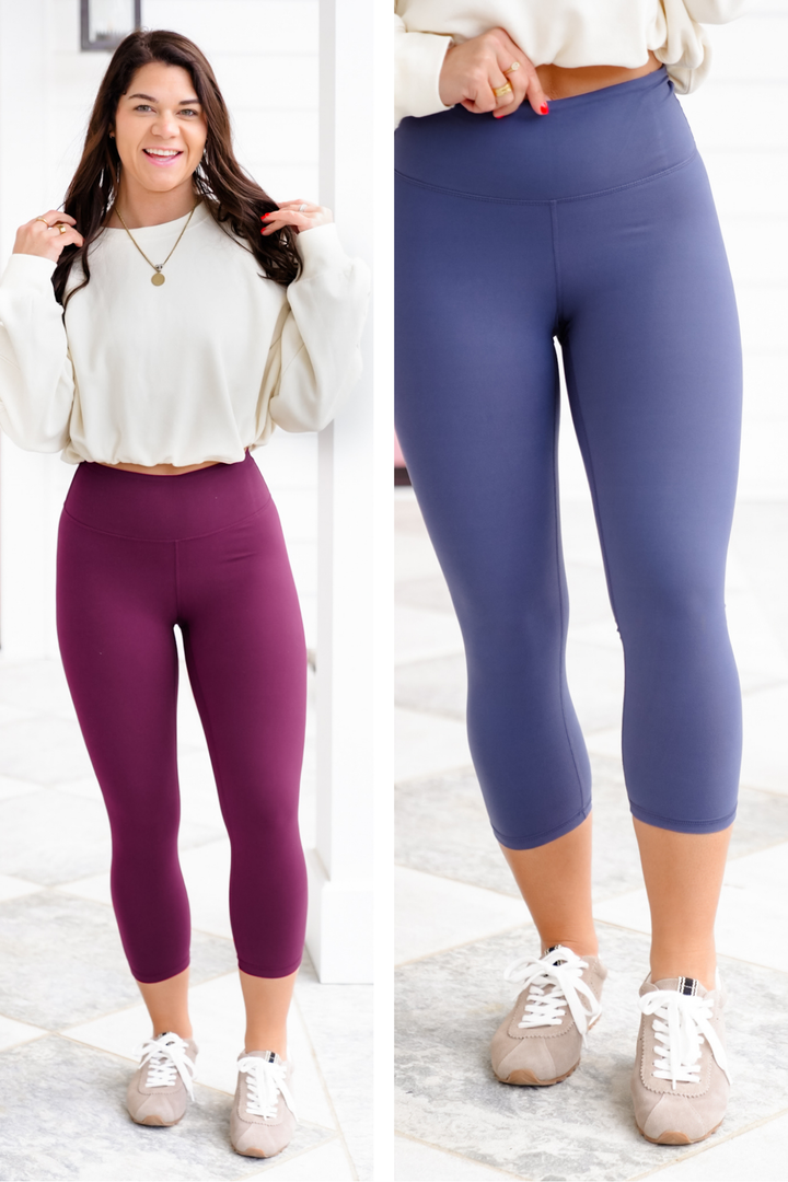 Plus/Reg Capri High Waist Basic Yoga Leggings