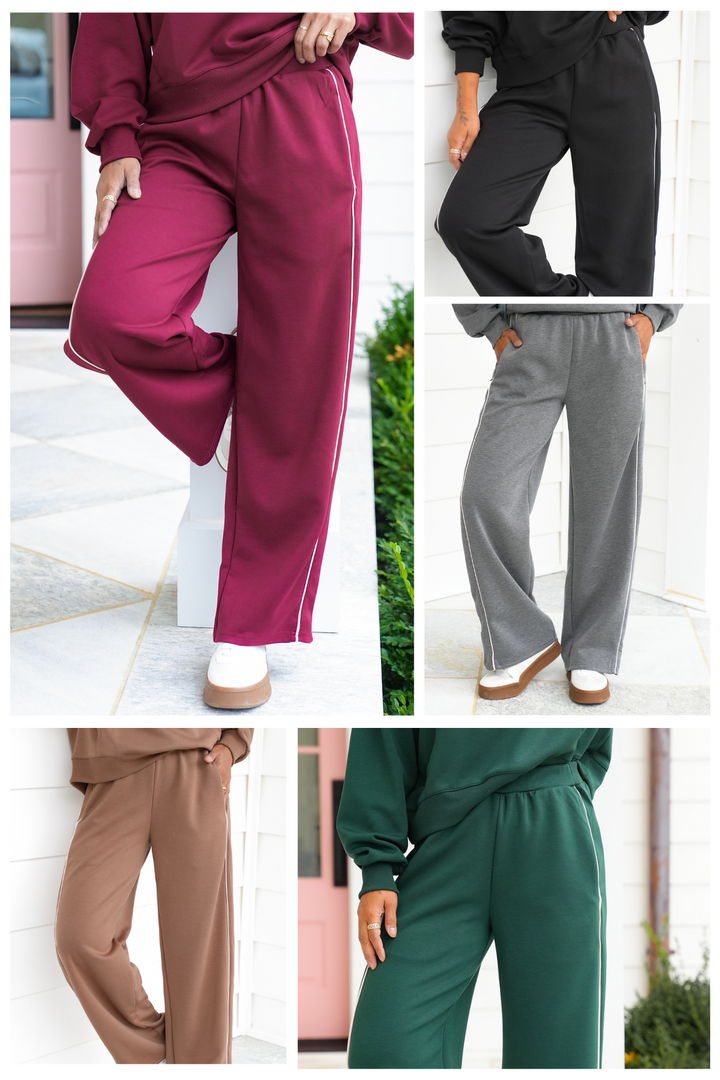 Elastic Waist Wide Leg Sweatpants