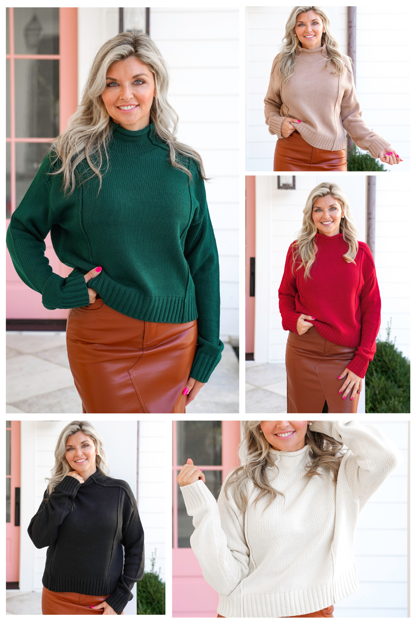 Long Sleeve Sweater with Reverse Seams