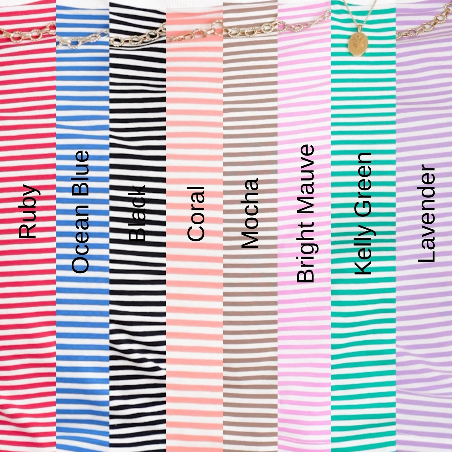 Door Buster! Zenana Striped Contrast Trim Tee - Freckled Poppy