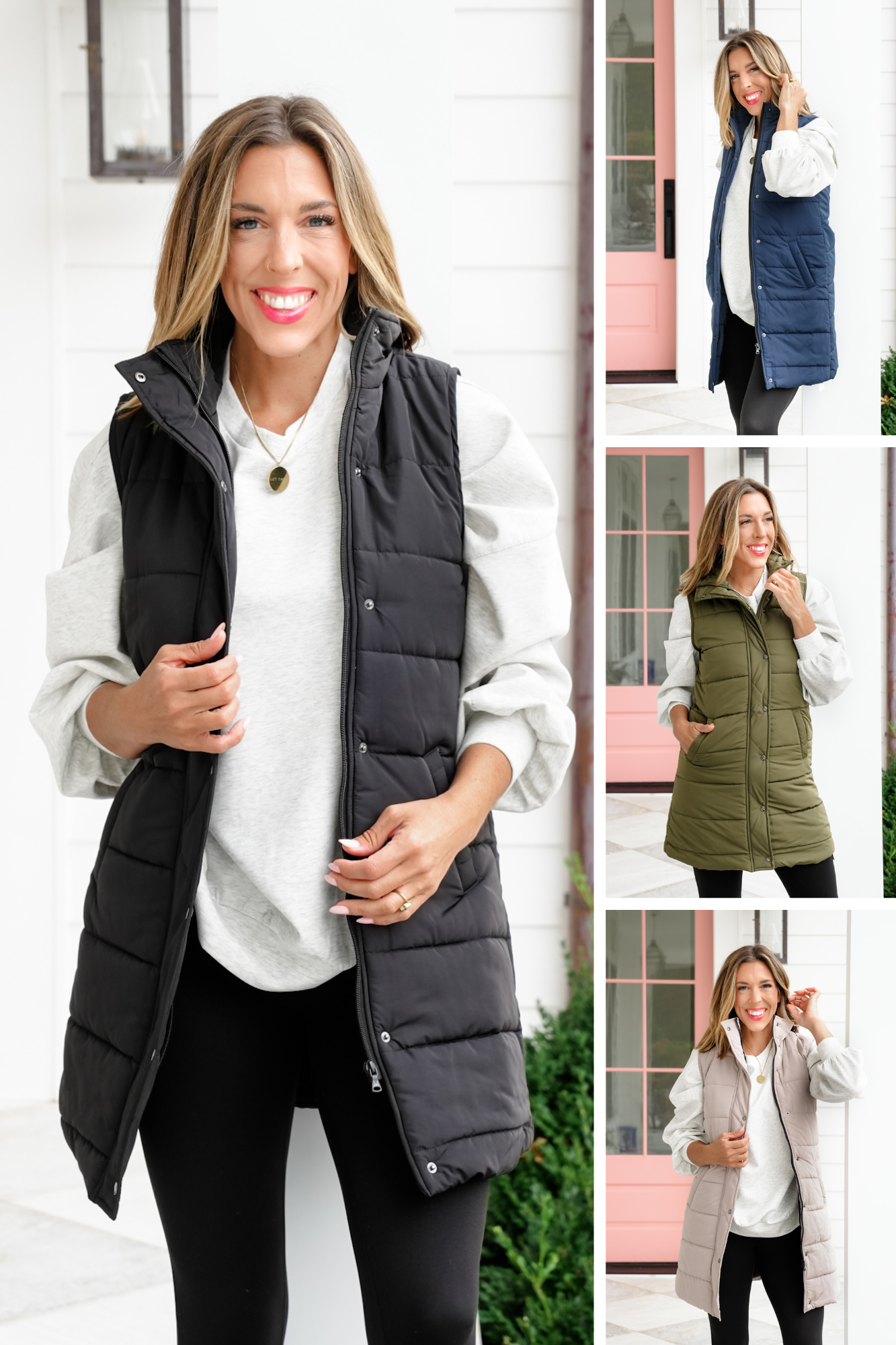 Plus/Reg Sleeveless Button Down Long Vest