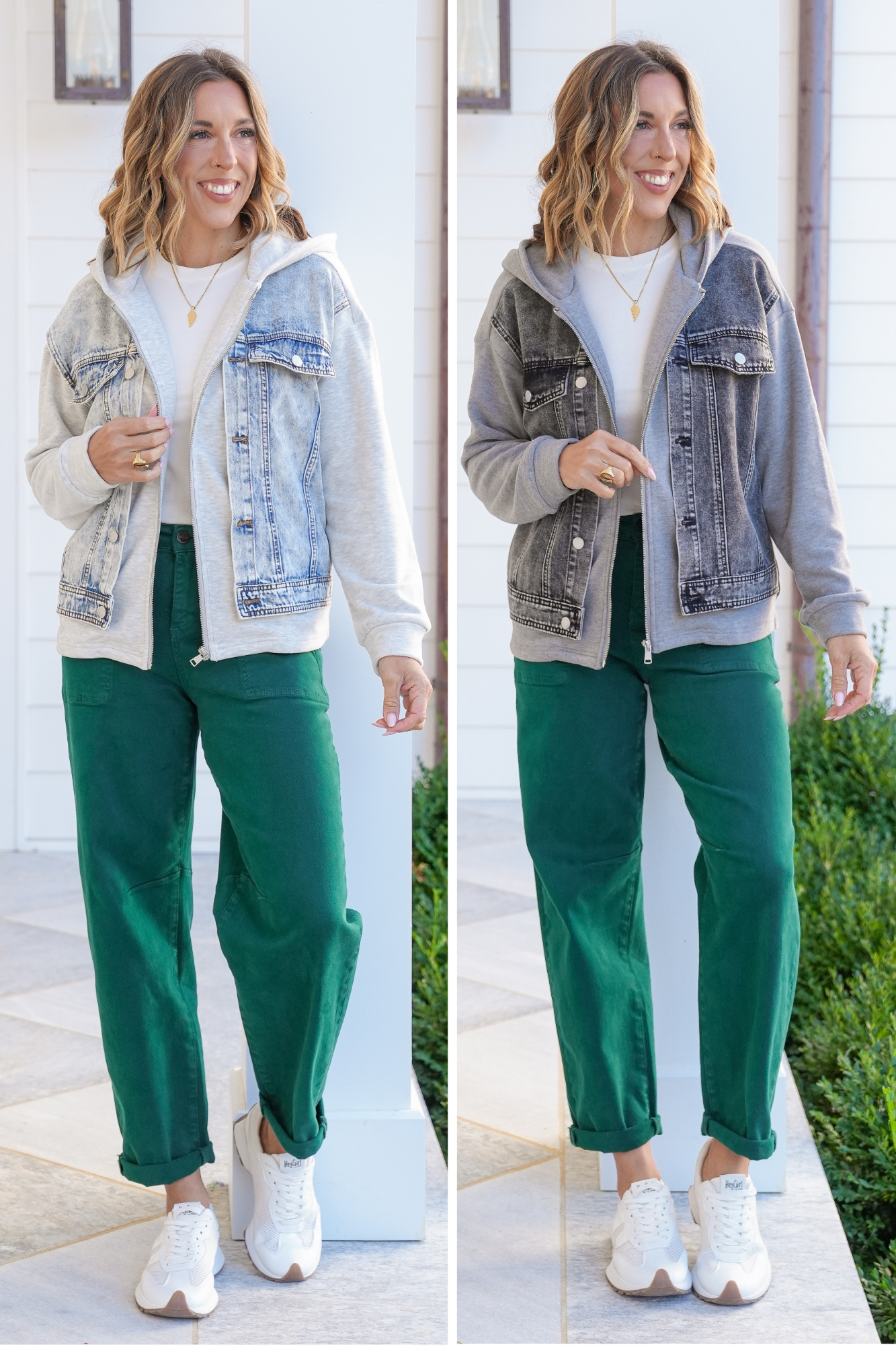 Long Sleeve Layered Hooded Jacket