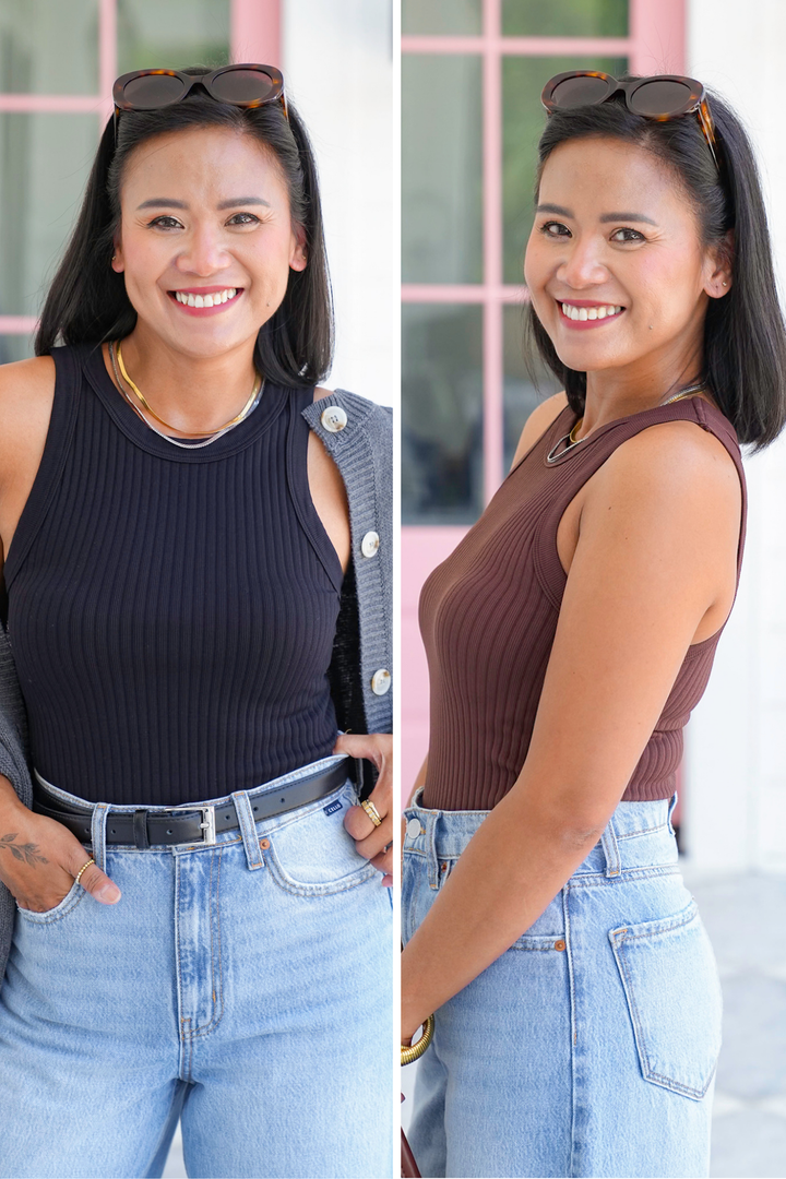 Wide Ribbed Sleeveless Tank Top