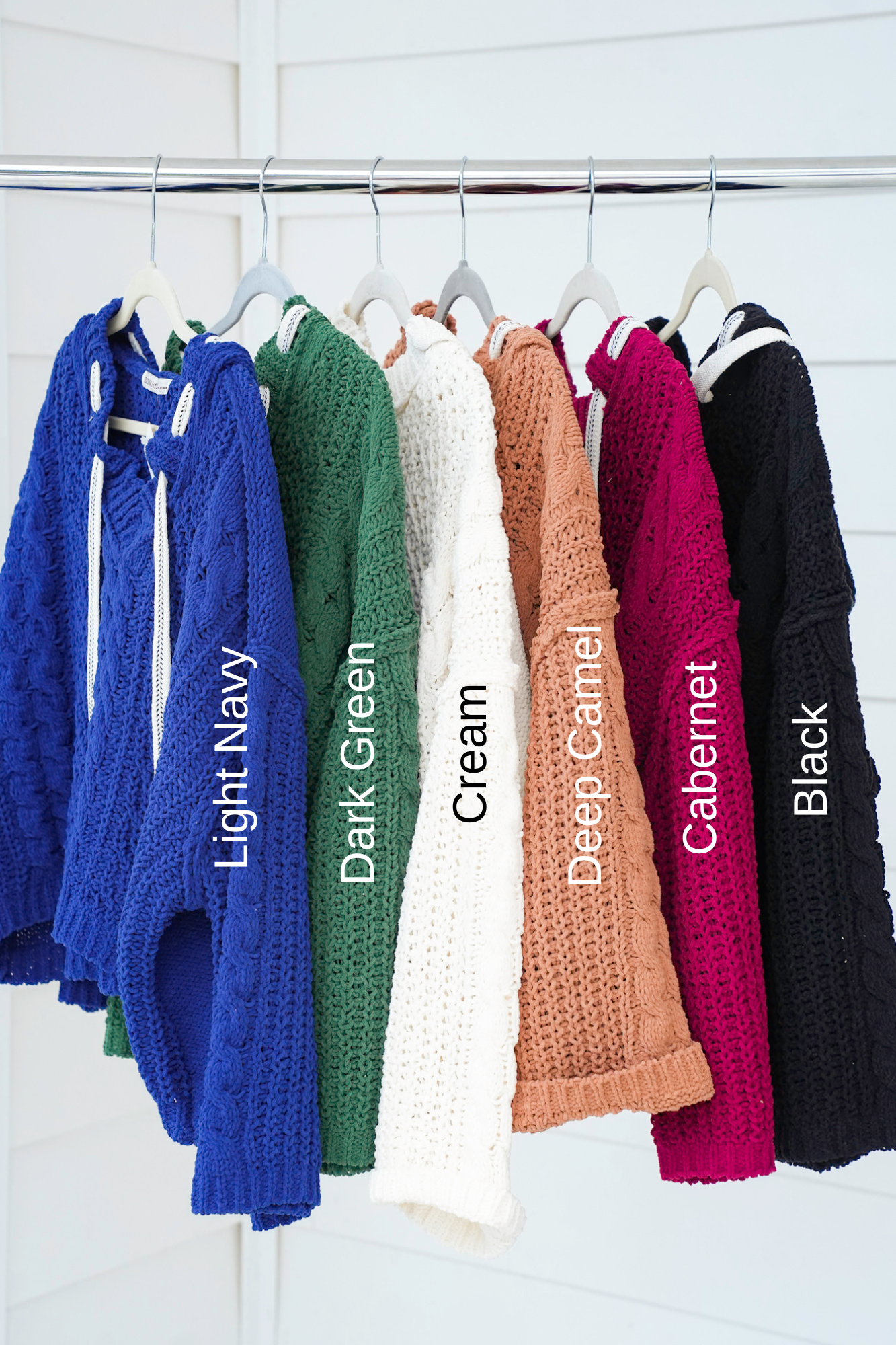 Luxurious Cable Drawstring Hooded Sweater