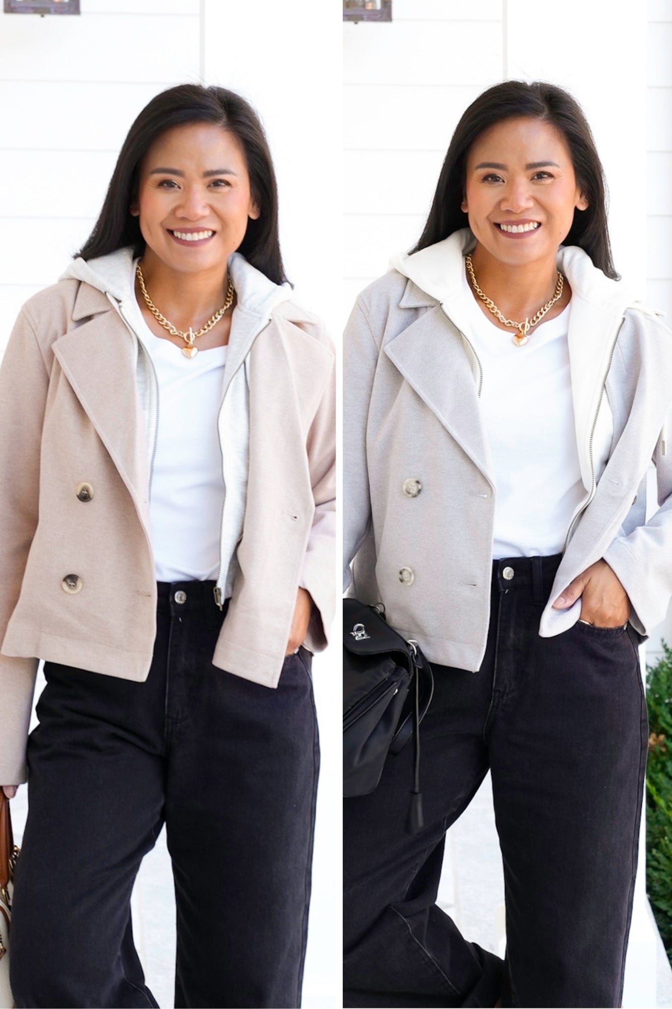 Long Sleeve Double Breasted Layered Jacket