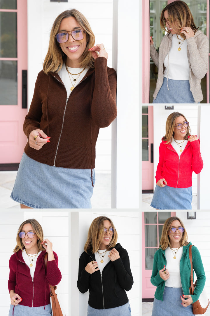 Door Buster! Zenana Zip Hoodie Sweater