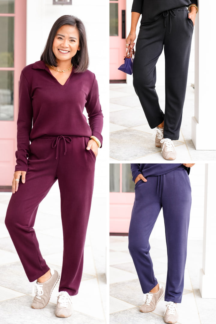 Elastic Waist Tapered Leg Pants