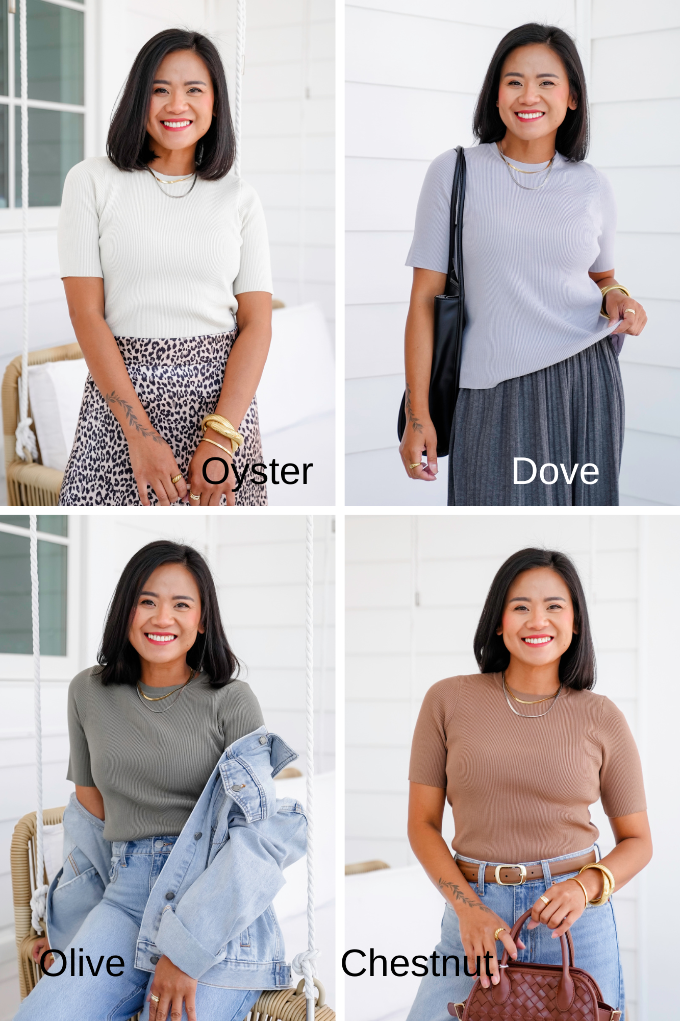 Basic Ribbed Short Sleeve Sweater