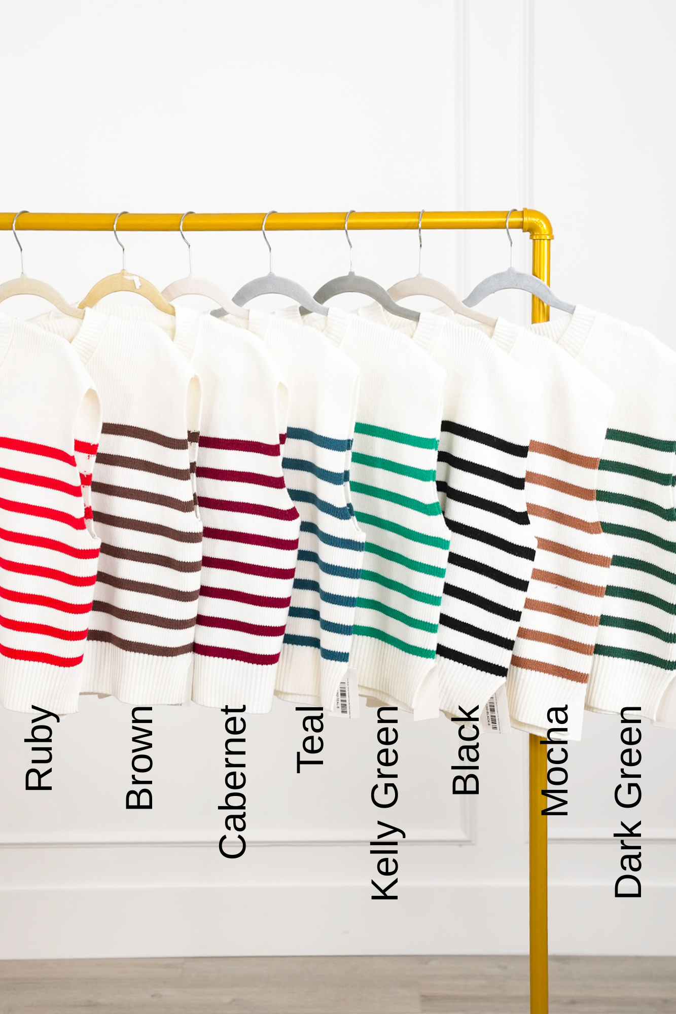 Door Buster! Zenana Oversized Crew Neck Stripe Sweater Vest