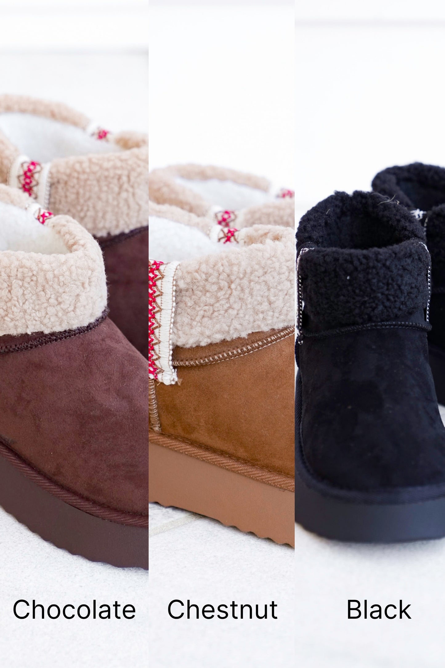 MIA Vegan Suede Sherpa Ankle Boot