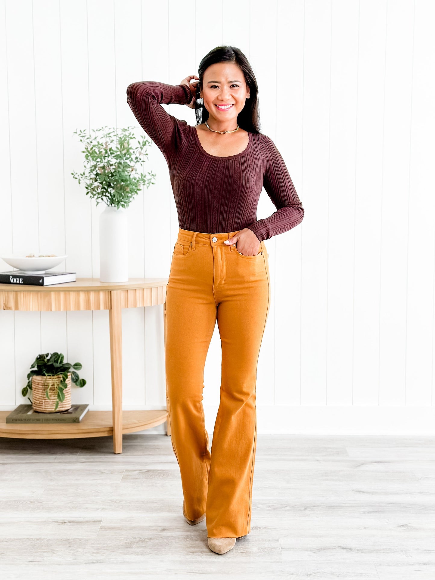Judy Blue Goldilocks Marigold High Rise Tummy Control Flare Jeans