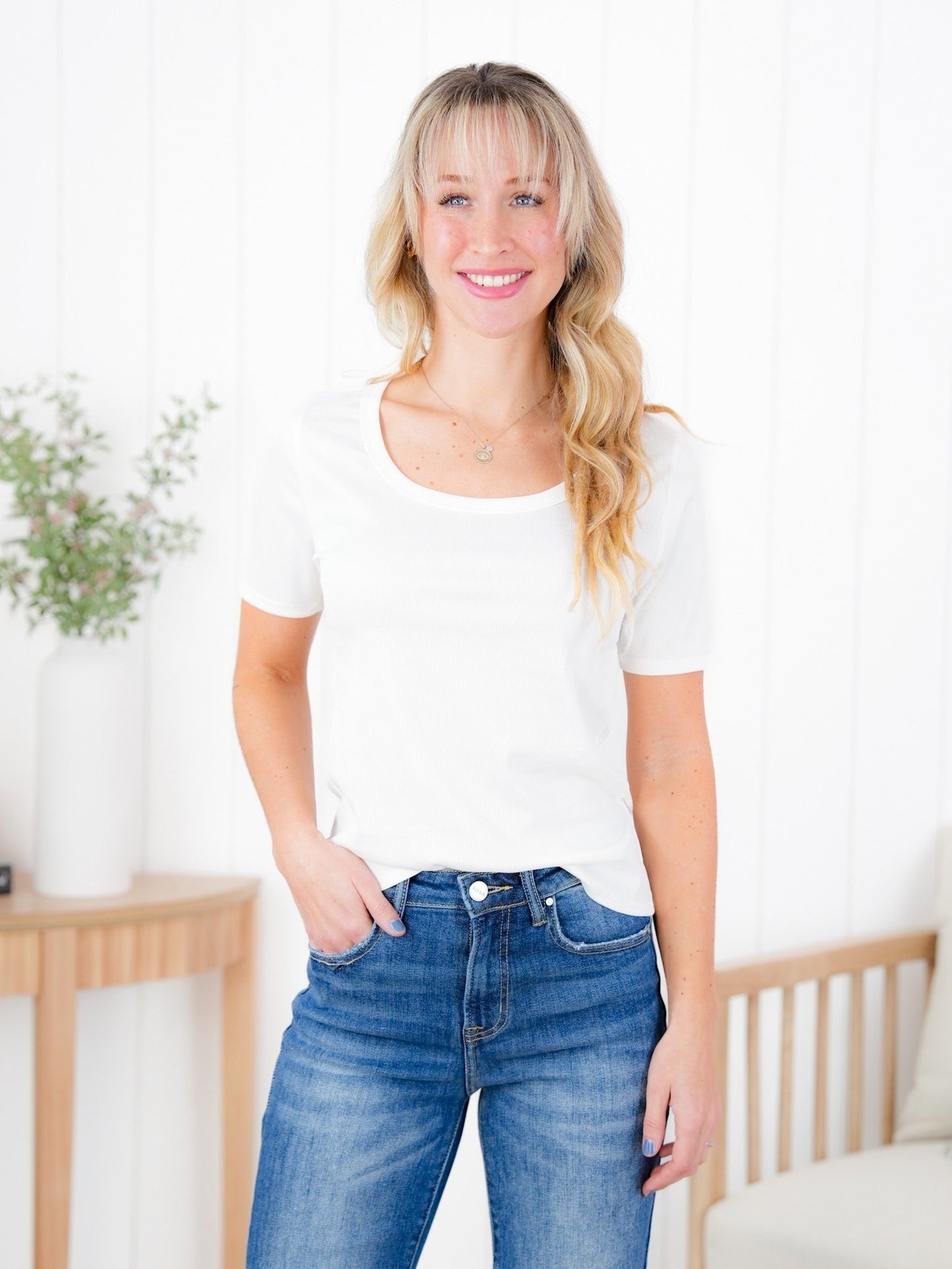 Restock! Plus/Reg Freckled Poppy Exclusive: Ribbed Essentials Tee (Multiple Colors)
