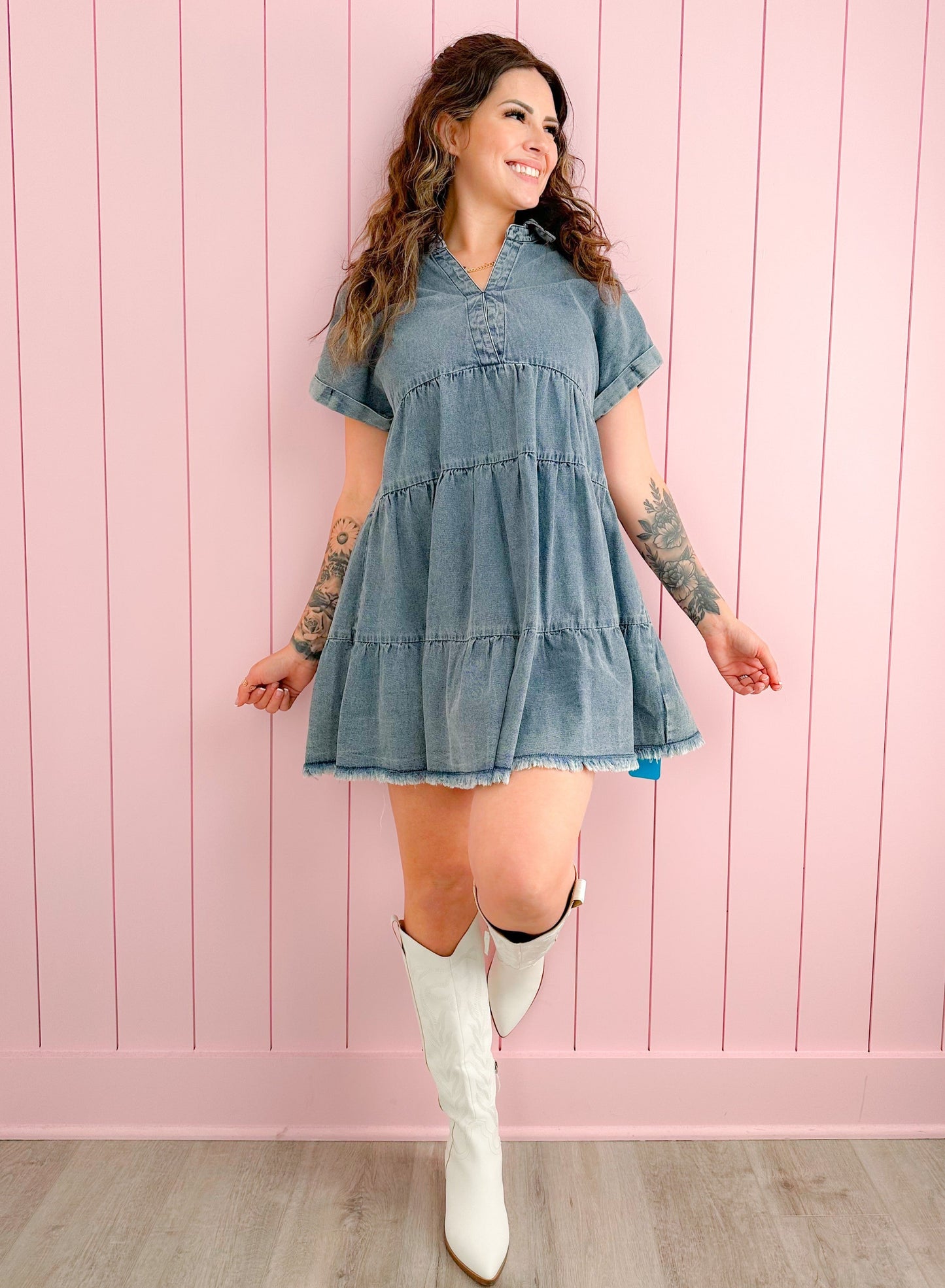 Western Inspired White Cowboy Boots w/ Side Zipper