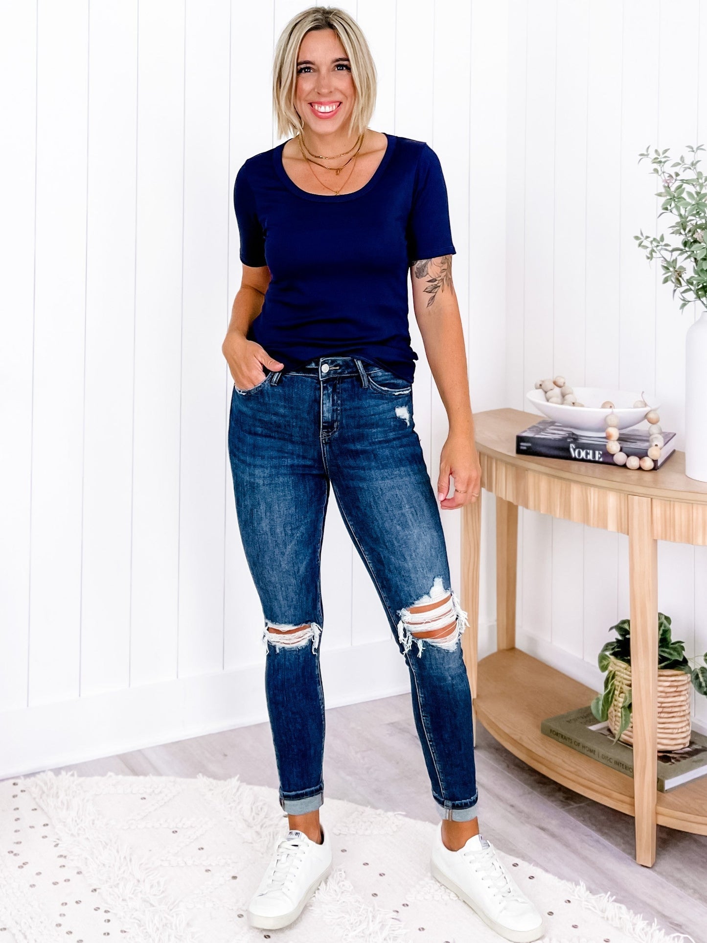 Restock! Plus/Reg Freckled Poppy Exclusive: Ribbed Essentials Tee (Multiple Colors)