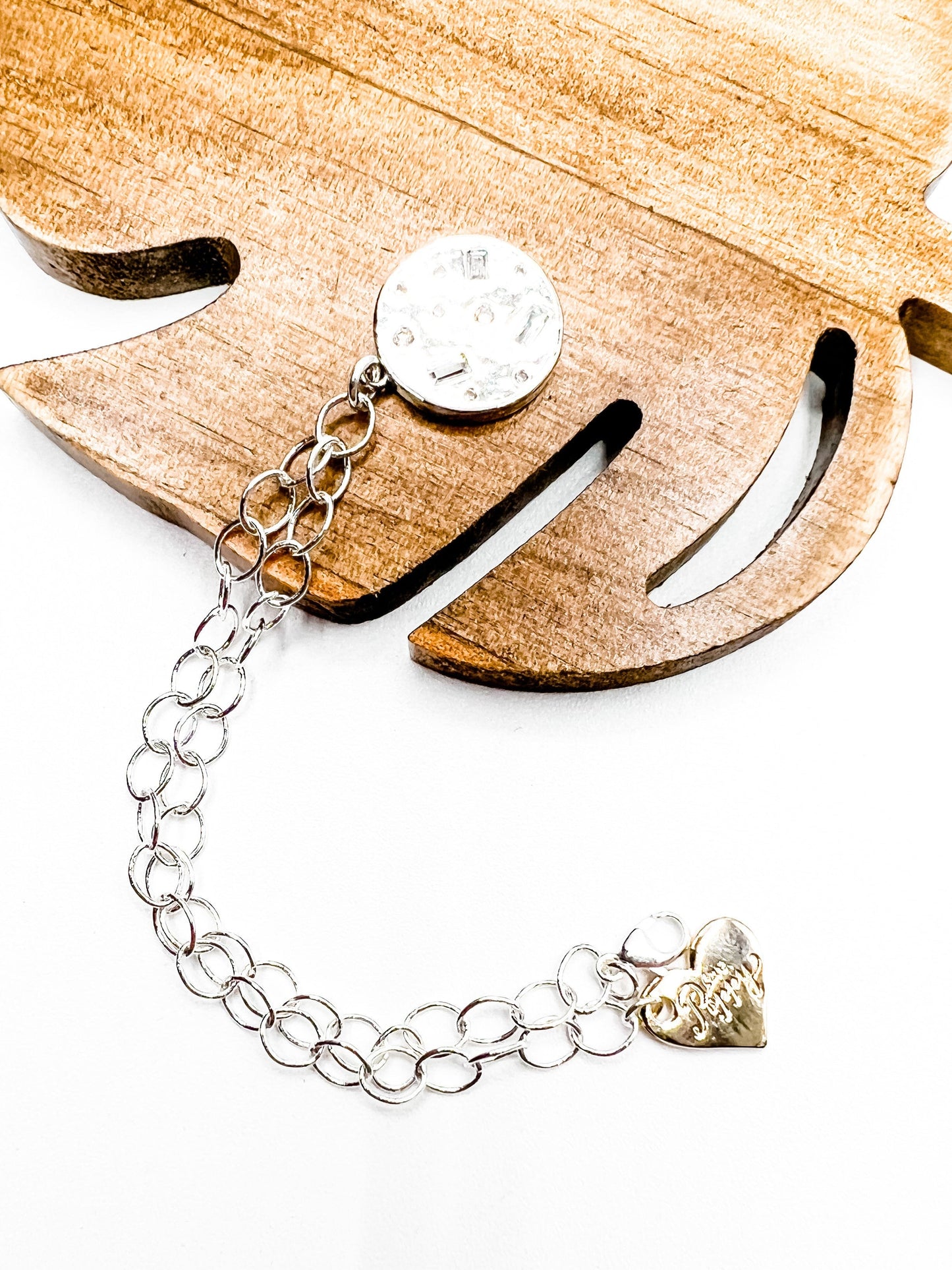 Love, Poppy Crystal Embedded Charm Bracelet