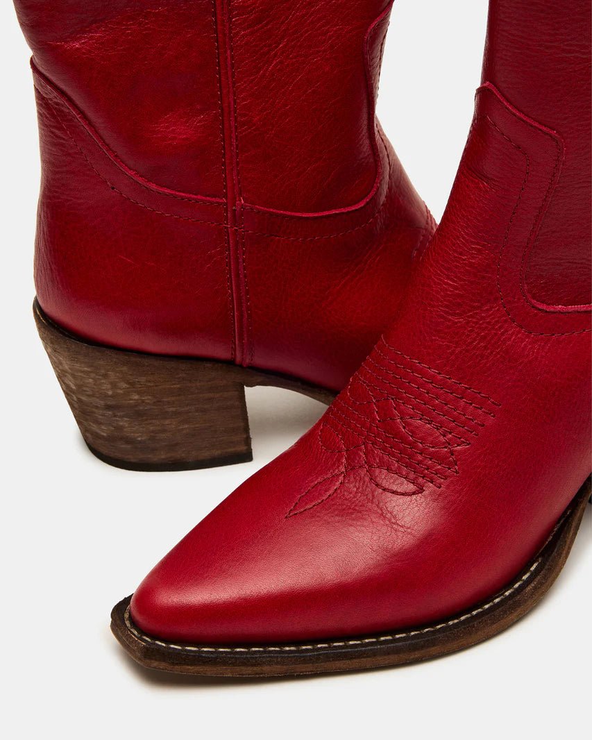 Steve Madden Vintage Inspired Western Leather Boots - Freckled Poppy