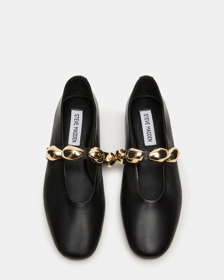 Steve Madden Slip On Loafers with Gold Link Strap