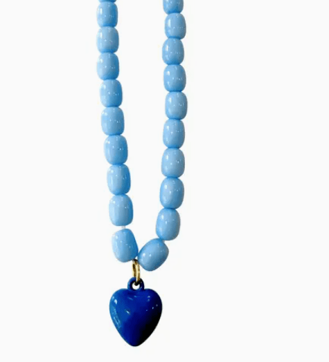 Gemelli Tyler Beaded Heart Charm Necklace - Freckled Poppy