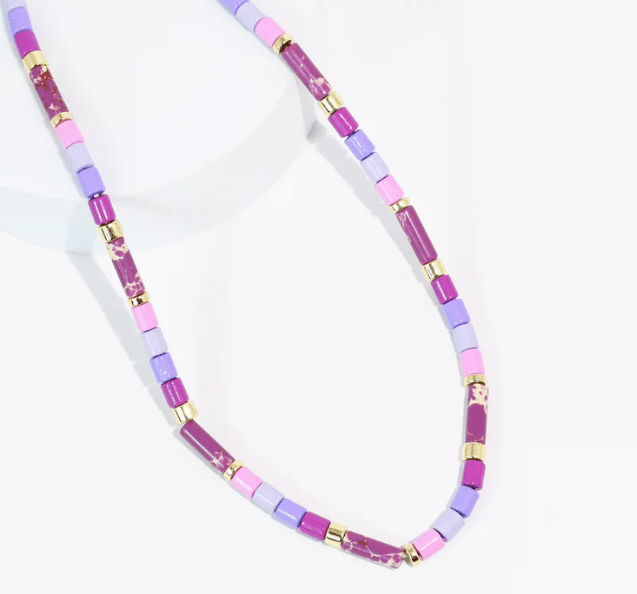 Treasure Jewels Purple Tile Necklace - Freckled Poppy