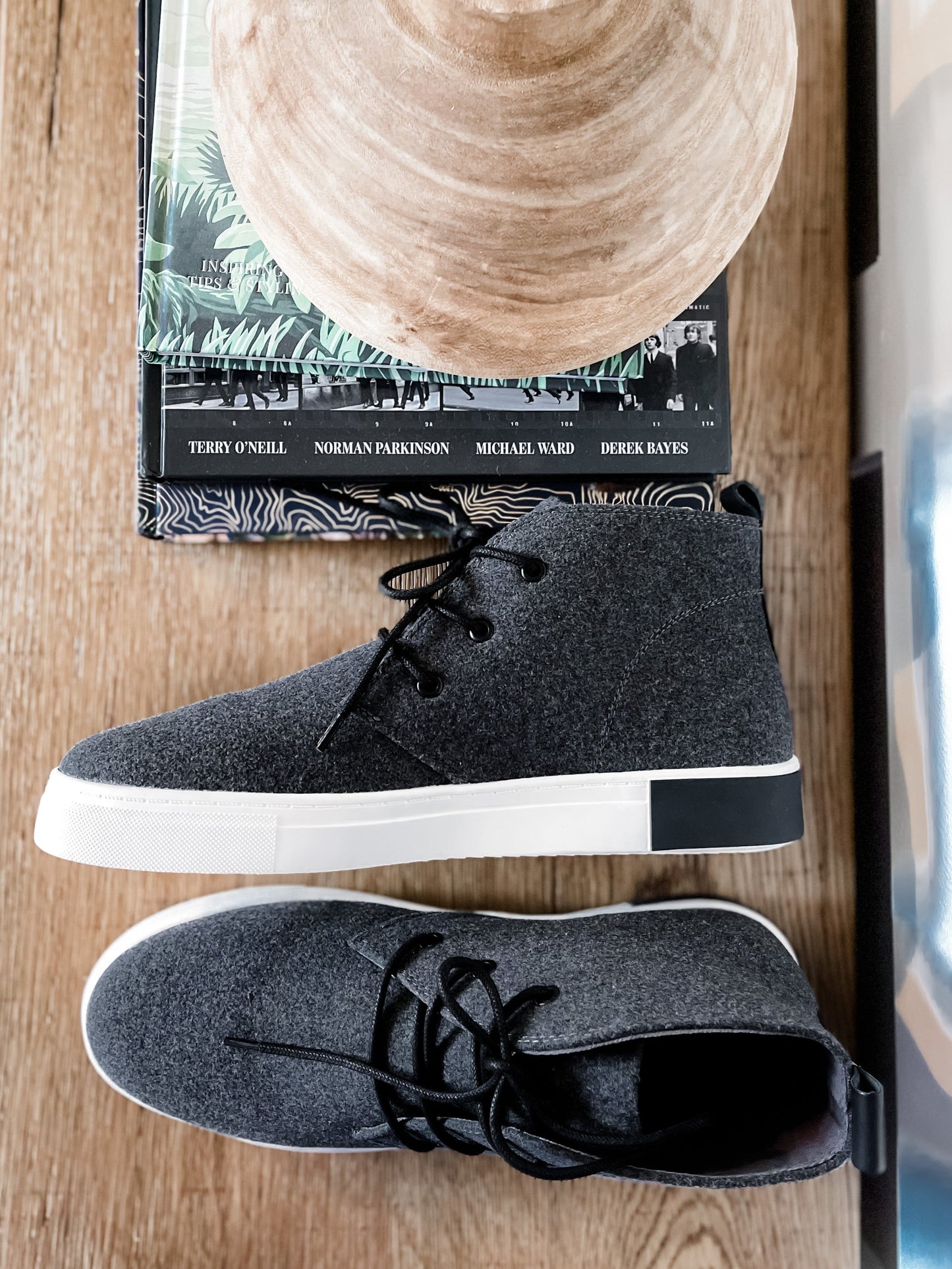 Men's Charcoal Flannel High Top Sneakers
