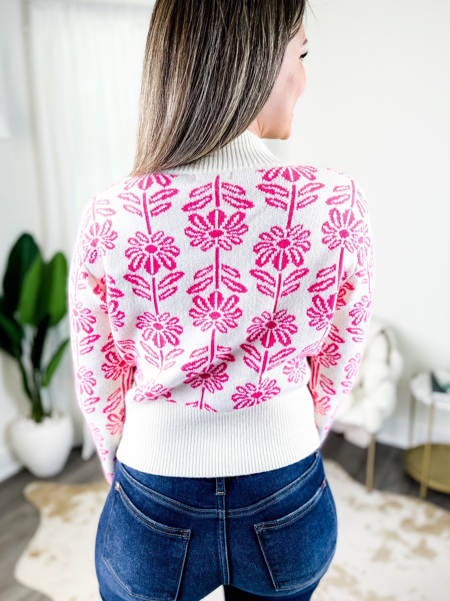 Restock! New Colors! Floral Print Long Sleeve Pullover Sweater (Multiple Colors)