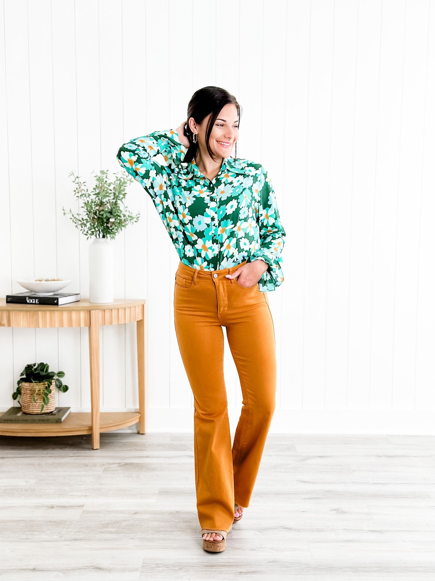 Judy Blue Goldilocks Marigold High Rise Tummy Control Flare Jeans