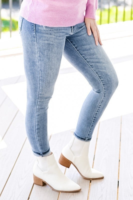 Soft Cow Leather & Elastic Sides Slip On White Chelsea Bootie With Heel